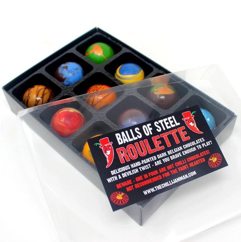 'Balls of Steel' Chilli Chocolate Roulette Set 100g - Image 4